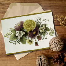 Vintage HerbstChrysanthemen mit Berries