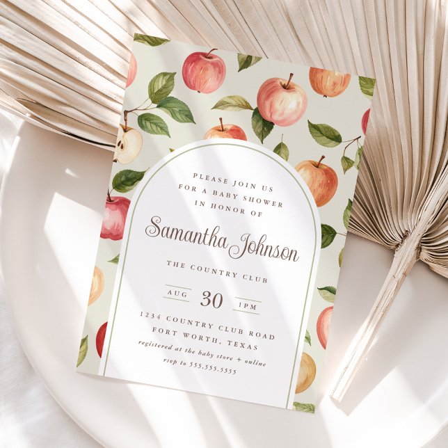 Vintage Herbstdusche Apple Baby Themed Einladung (Von Creator hochgeladen)