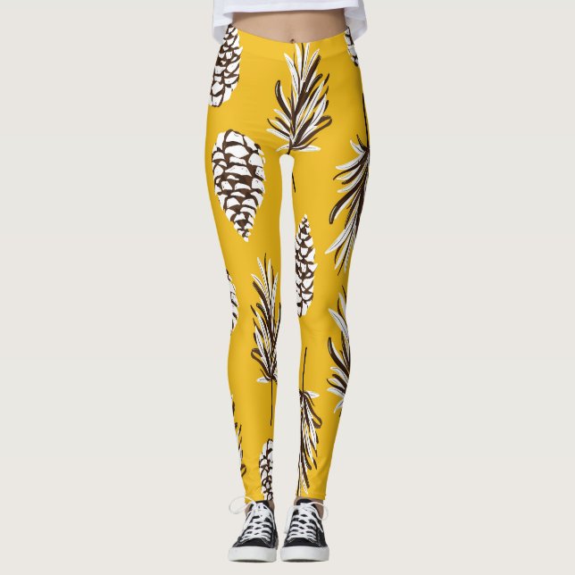 Vintage Herbstelemente Leggings (Vorderseite)