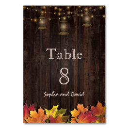 Vintage Herbstlaub Alte Lanterns Tischnummer Holz