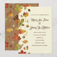 Vintage Herbstlaub Hochzeitseinladungen