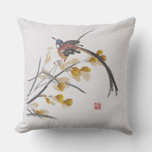 Vintage Herbstleaves & Bird Kissen