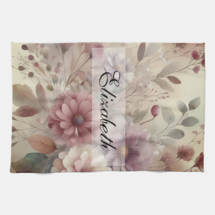 Vintage Herbstpasten Blume Aquarellmalerei Geschirrtuch