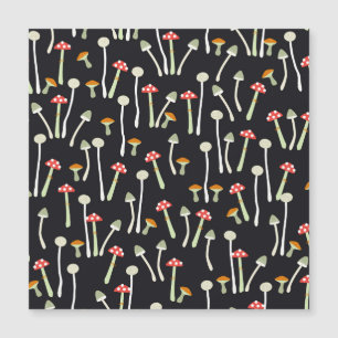 Vintage Herbstpilze Muster Design. Magnetkarte