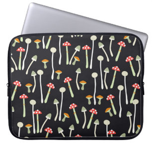 Vintage-Herbstpilzmuster-Design. Laptopschutzhülle