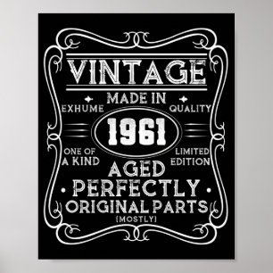 Vintage Hergestellt 1961 Retro Klassiker Poster