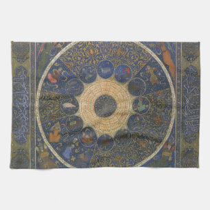 Vintage-Herrscher-Horoskop, antikes islamisches Zo Geschirrtuch