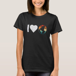 Vintage Herz Ich liebe Welt Planet Klimawandel E T-Shirt