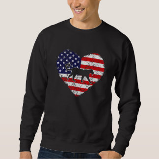 Vintage Herz Leopard Tier Retro Uns Amerikanische  Sweatshirt