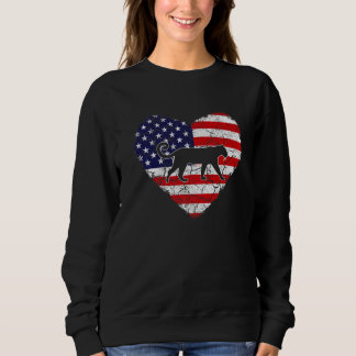 Vintage Herz Leopard Tier Retro Uns Amerikanische  Sweatshirt