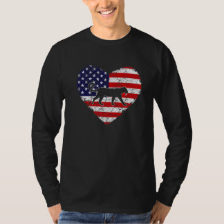 Vintage Herz Leopard Tier Retro Uns Amerikanische  T-Shirt