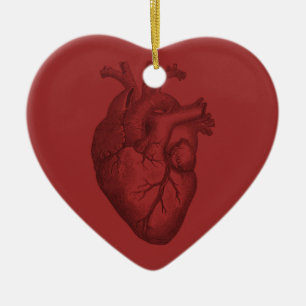 Vintage-Herzillustration Keramik Ornament