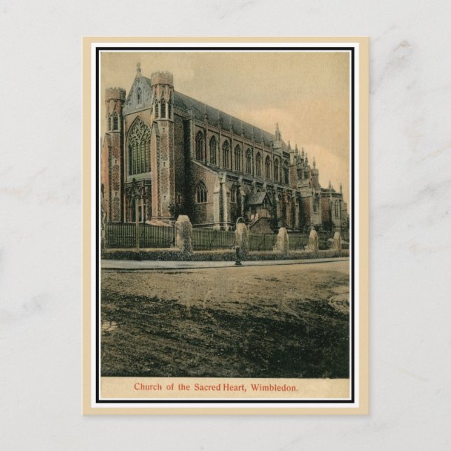 Vintage Herzkirche Wimbledon Postkarte (Vorderseite)