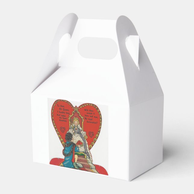 Vintage Herzkönigin Valentine Geschenkschachtel (Rückseite)