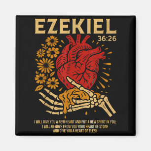 Vintage Hesekiel 36-26 Herz aus Fleisch Bibelvers Magnet