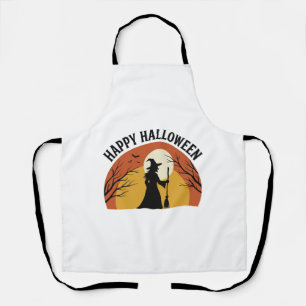 Vintage Hexe Frohes Halloween-Shirt-Design_1 Schürze