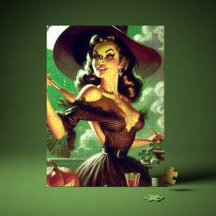 Vintage Hexe Halloween Pin-Up