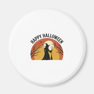 Vintage Hexe Happy Halloween T-Shirt Design_1 Magnet