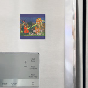 Vintage Hexe & Jack o' Lanterns Spielzeit Magnet