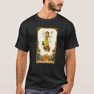 Vintage Hexe Wicca Katzen Zauber Halloween T-Shirt