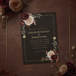 Vintage Hexen-Blumen-Hochzeitseinladung Einladung