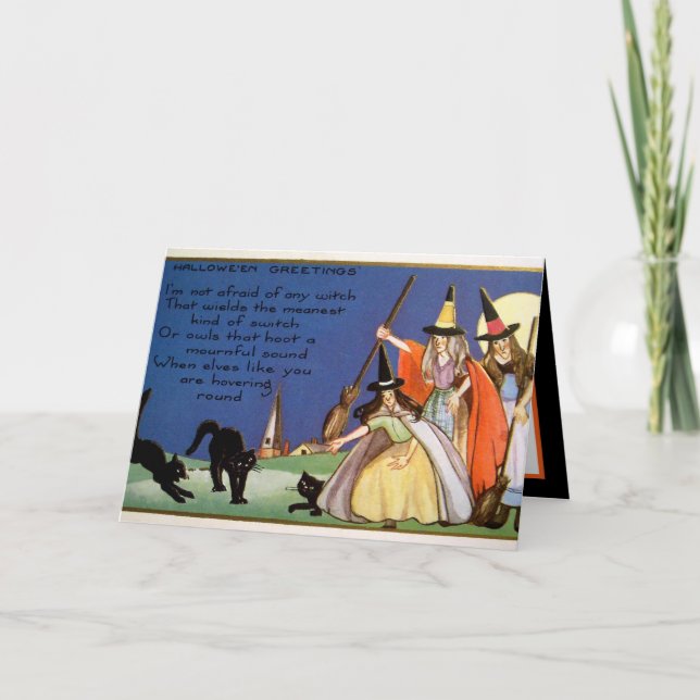 Vintage Hexen ergänzen Text Karte (Vorderseite)