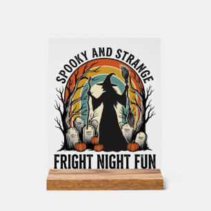 Vintage Hexen Halloween Friedhof Silhouette Kunst_ Acrylschild