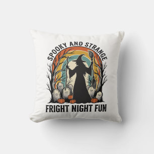 Vintage Hexen Halloween Friedhof Silhouette Kunst_ Kissen