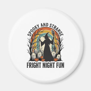Vintage Hexen Halloween Friedhof Silhouette Kunst_ Magnet
