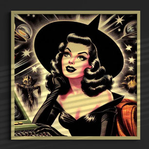 Vintage-Hexen-Pin-Up Poster