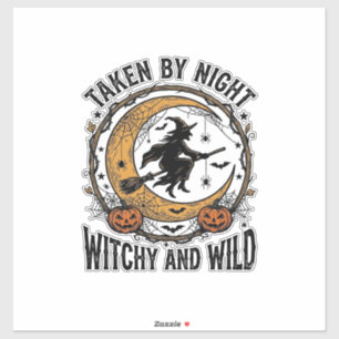 Vintage-Hexen-Shirt Genommene Hexe Halloween-Desig Aufkleber