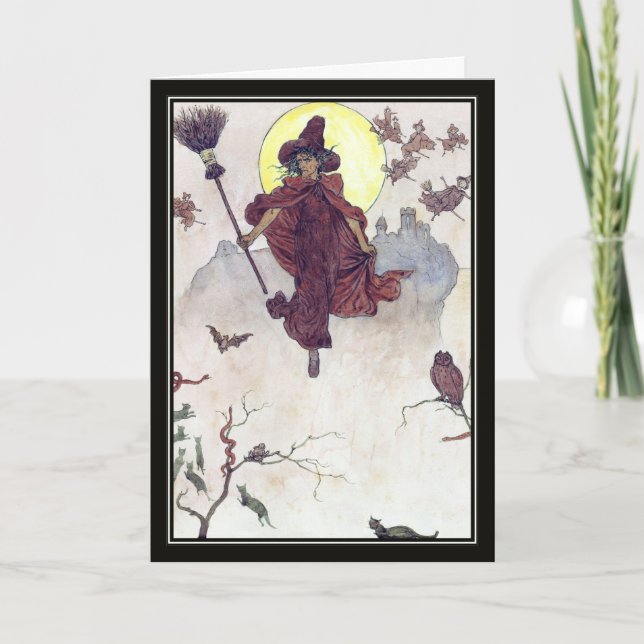 Vintage Hexen von Kate Greenaway Karte (Vorderseite)