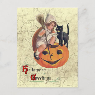 Vintage Hexenflugpläne Postkarte