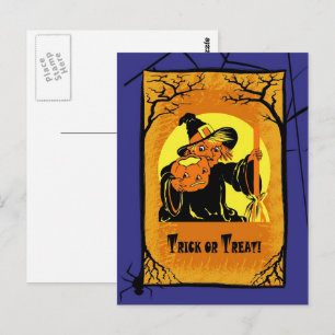 Vintage Hexenkasenposter Postkarte