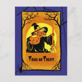 Vintage Hexenkasenposter Postkarte