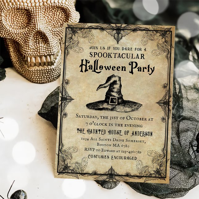 Vintage Hexenleckerbse Halloween-Party Einladung (Von Creator hochgeladen)