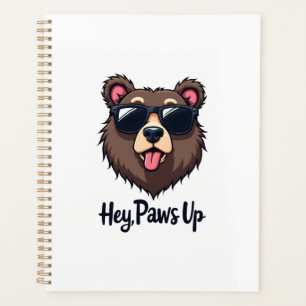 Vintage Hey Paws Up Bär mit Sonnenbrille Lustiger Planer