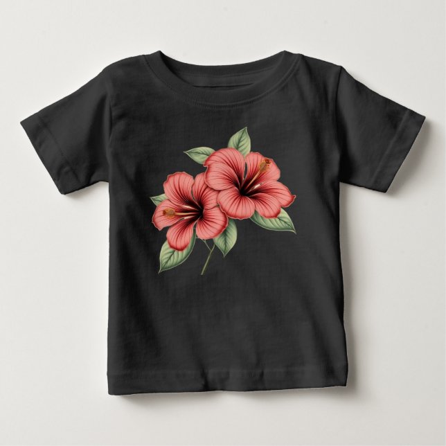 Vintage hibiscus baby t-shirt (Vorderseite)