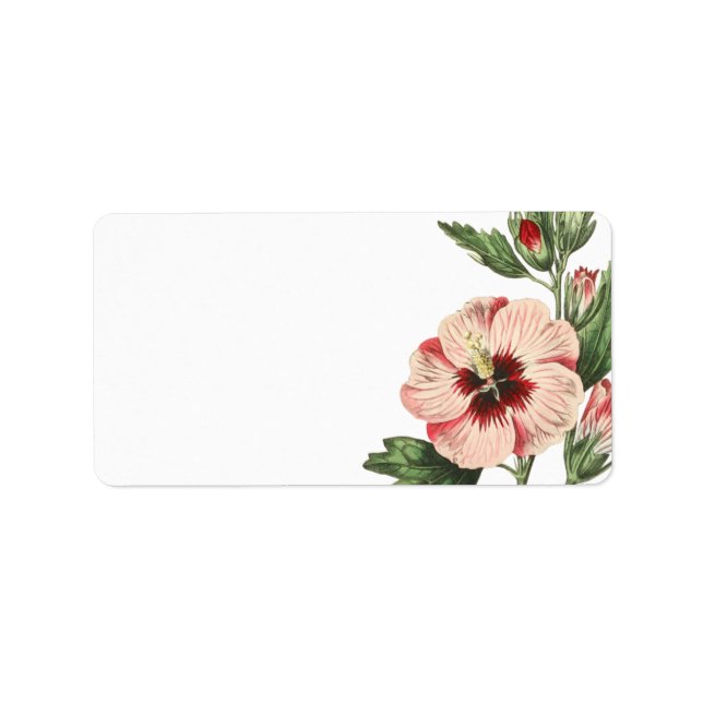 Vintage Hibiscus Floral Blair Étiquettes (Devant)