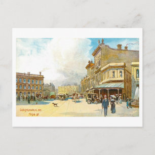 Vintage High Street, Christchurch, Neuseeland, Postkarte