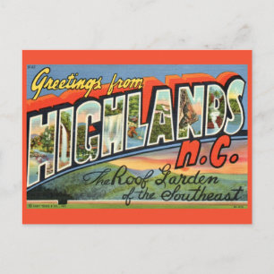 Vintage Highlands NC Postkarte