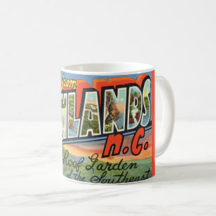 Vintage Highlands NC Postkarte Kaffeetasse