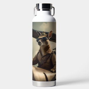 "Vintage Himmel: Kangaroo-Pilot im alten Flugzeug Trinkflasche