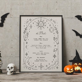 Vintage Himmelhochzeit, Goth-Hochzeit Getränkekart Poster