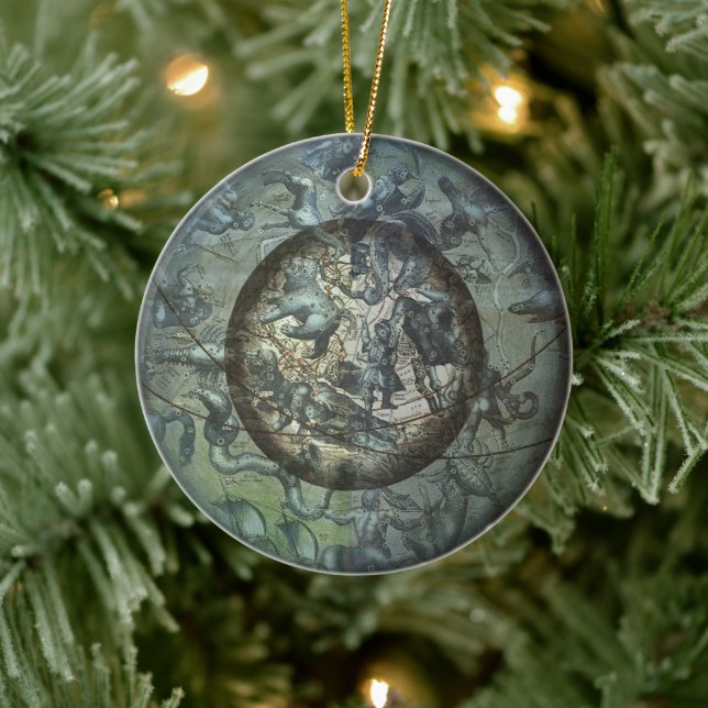 Vintage Himmelsastronomie der Nordkonstellation Keramik Ornament (Baum)