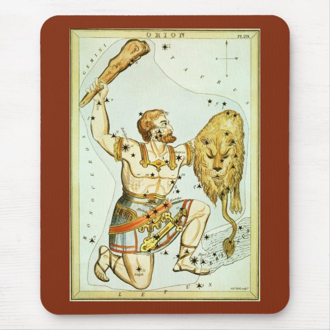 Vintage Himmelsastronomie, Orion-Konstellation Mousepad (Vorne)