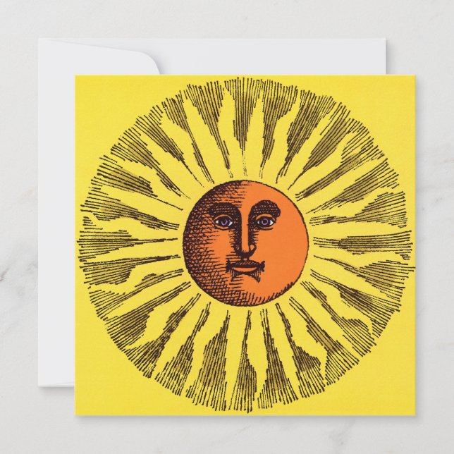 Vintage Himmelsgelbe lächelnd glückliche Hippie Su (Vorderseite)