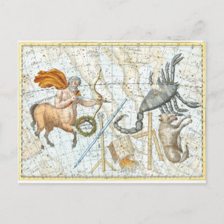 Vintage Himmelskonstellation Postkarte
