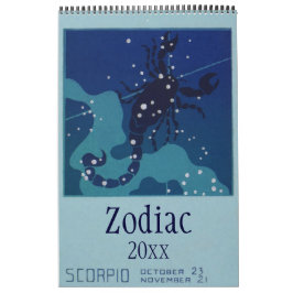 Vintage Himmelskörper, Zeichen von Sternbildern Kalender