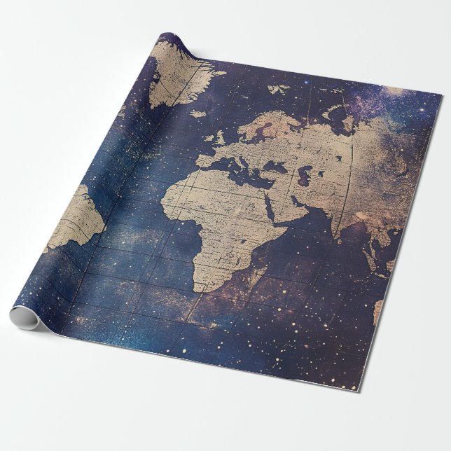 Vintage Himmelsweltkarte (11) Geschenkpapier (Ungerollt)